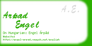 arpad engel business card